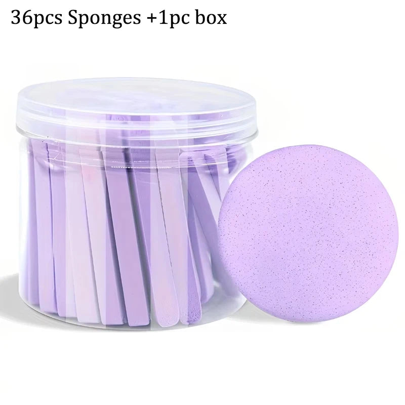 Compressed Facial Sponges with Storage Box Soft Cleansing Pads for Makeup Remover Reusable Round Face Wash Sponge Skincare Tool