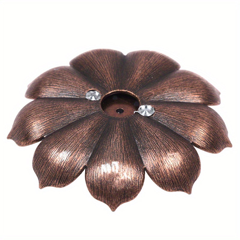 1pc Alloy Incense Burner Stick Holder Plate Burner Plate Buddhism Coil Lotus Censer, Incense Burner, Copper Golden Hollow Metal Incense Burner Iron Art, Zen Incense Burner, Aroma Diffuser, Incense Box, Home Decor, Room Decor,