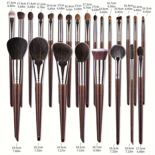 24pcs Makeup Brushes Set Natural Goat Hair Powder Foundation Contour Blending Eyeshadow Eyeliner Makeup Tools