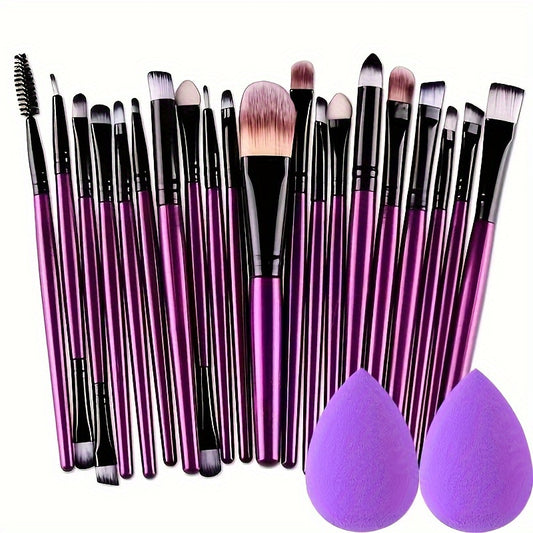 20/34pcs Makeup Brush Set and 8pcs Mini Makeup Brush Professional Soft Synthetic Powder Foundation Eyeshadow Makeup Brush Cosmetics Suitable for Beginners