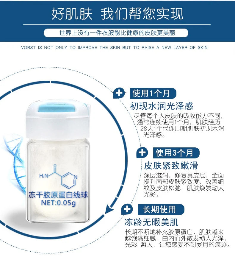 Korea Facial Hydrolyzed Silk Protein Collagen Thread Ball Serum Moisturiz Hydration Lifting Firm Fine lines Essence SkinCare