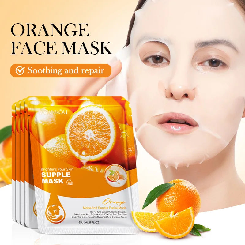 10pcs Fruits Facial Masks For Face Skincare Moisturizing Brightening Hydrating Firming Face Mask Beauty Face Skin Care Products