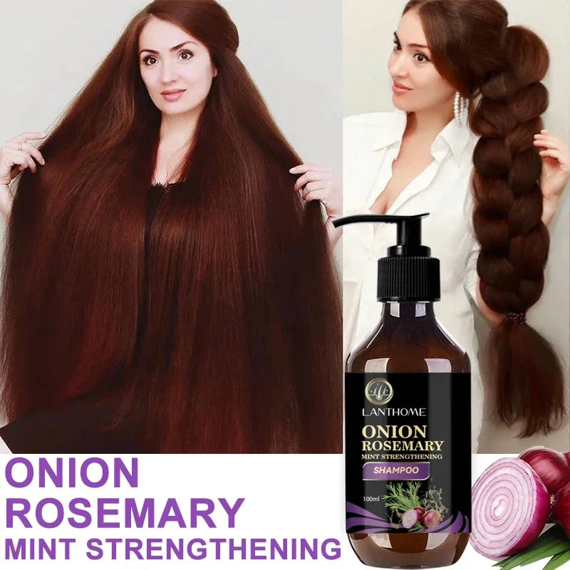 Rosemary Onion Strengthening Shampoo for Hair Growth Repair Damaged Anti Loss Hair Care Shampoo Professional for Men and Women
