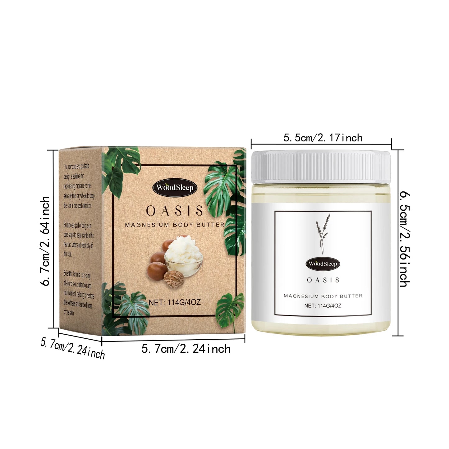 Shea Butter Body Lotion Moisturizing Magnesium Body Butter Nourishing Skin Soft Smooth Soothes Muscles Body Skincare Cream