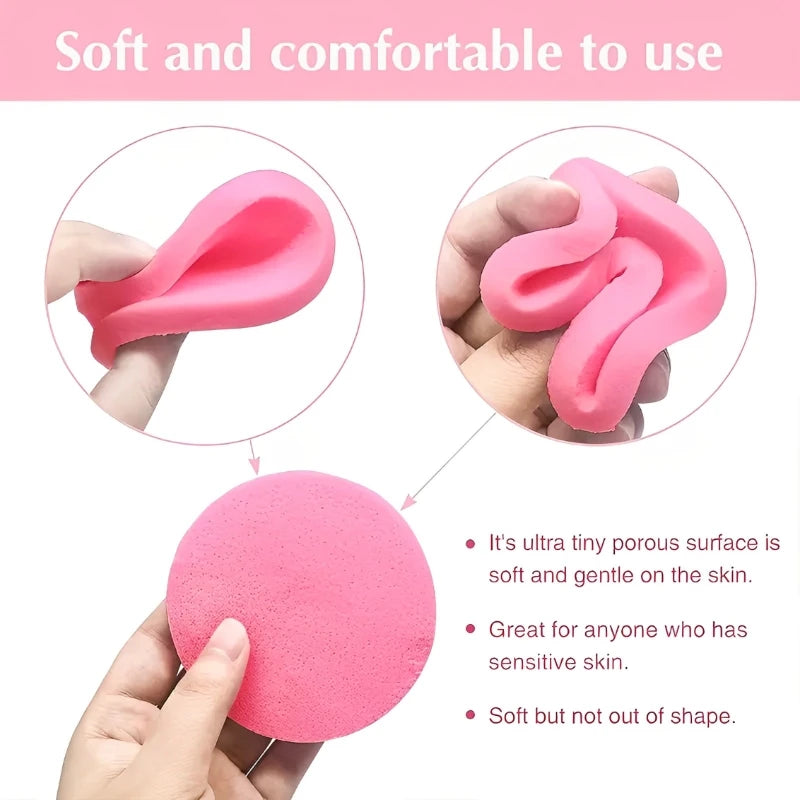 Compressed Facial Sponges with Storage Box Soft Cleansing Pads for Makeup Remover Reusable Round Face Wash Sponge Skincare Tool