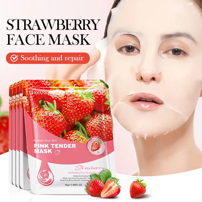 10pcs Fruits Facial Masks For Face Skincare Moisturizing Brightening Hydrating Firming Face Mask Beauty Face Skin Care Products