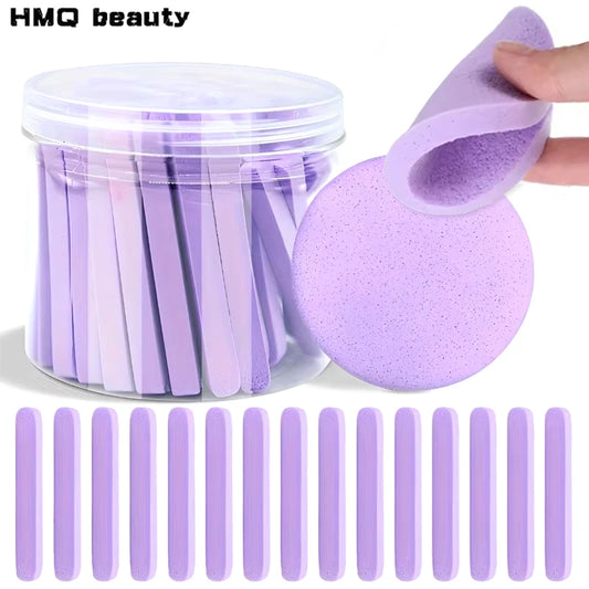 Compressed Facial Sponges with Storage Box Soft Cleansing Pads for Makeup Remover Reusable Round Face Wash Sponge Skincare Tool