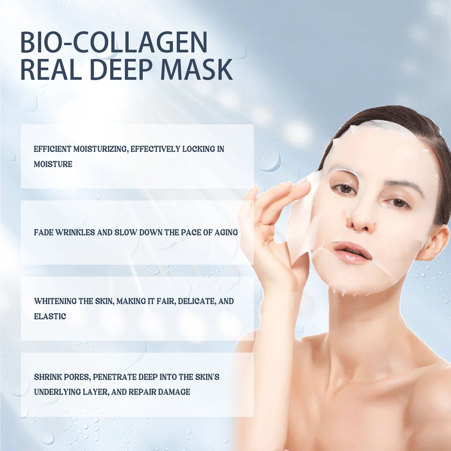 EELHOE Bio Collagen Real Deep Mask Shrink Pores Deep Hydrating Overnight Face Mask Moisturizing Refreshing Brightening Skin Care
