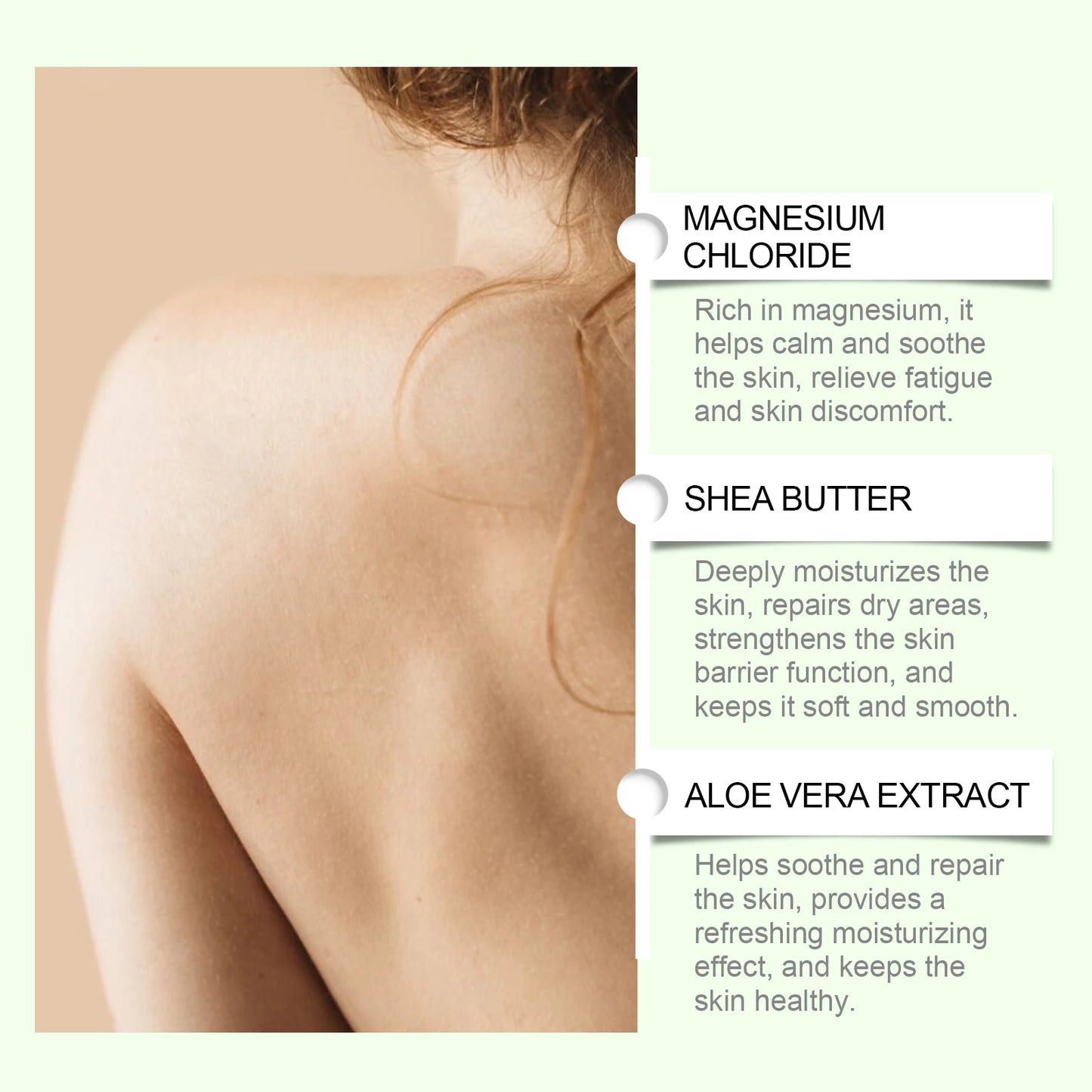 Shea Butter Body Lotion Moisturizing Magnesium Body Butter Nourishing Skin Soft Smooth Soothes Muscles Body Skincare Cream