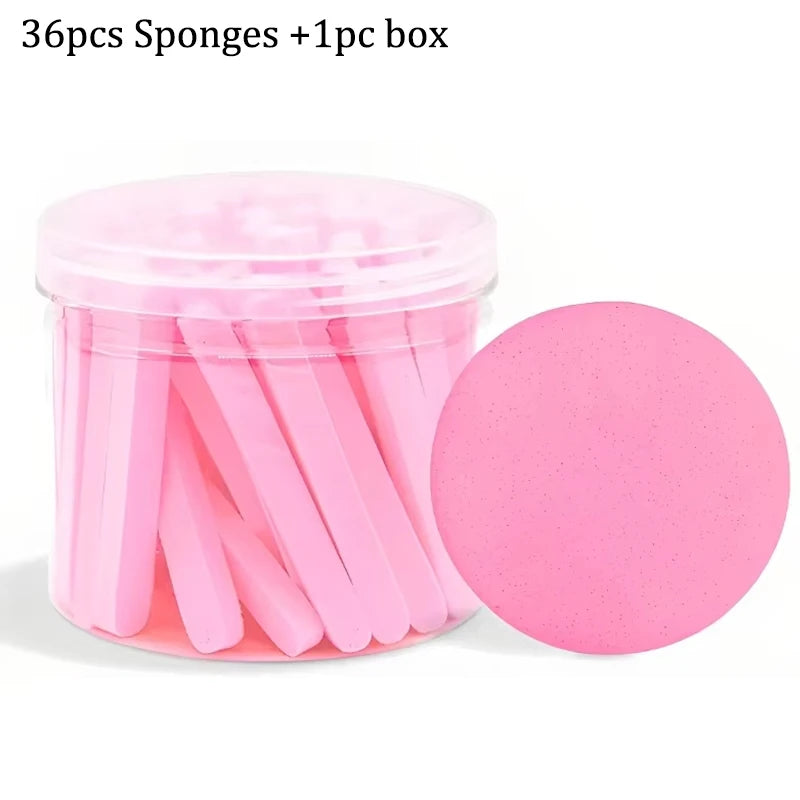 Compressed Facial Sponges with Storage Box Soft Cleansing Pads for Makeup Remover Reusable Round Face Wash Sponge Skincare Tool