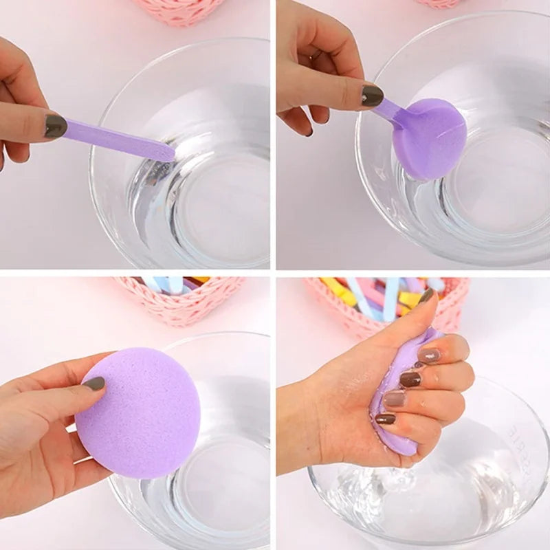 Compressed Facial Sponges with Storage Box Soft Cleansing Pads for Makeup Remover Reusable Round Face Wash Sponge Skincare Tool