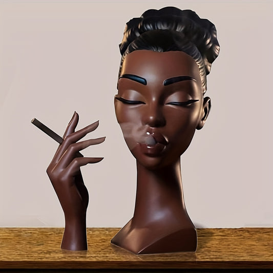1 Set Incense Holder Black Women, Resin Art Airflow Incense Burner Holder, Handmade Half Body Incense Burner, Elegant Unique Statue Incense Stick Holder for Yoga Meditation Aromatherapy Zen Decor
