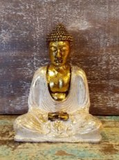 Boeddha Dhyana Mudra wit/goud