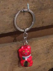 Sleutelhanger Lucky Cat rood
