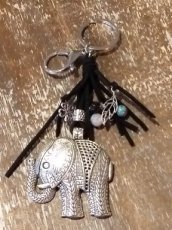 Sleutelhanger olifant zilverkleur