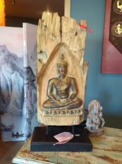 PROMO Teak paneel Boeddha bronzen tint